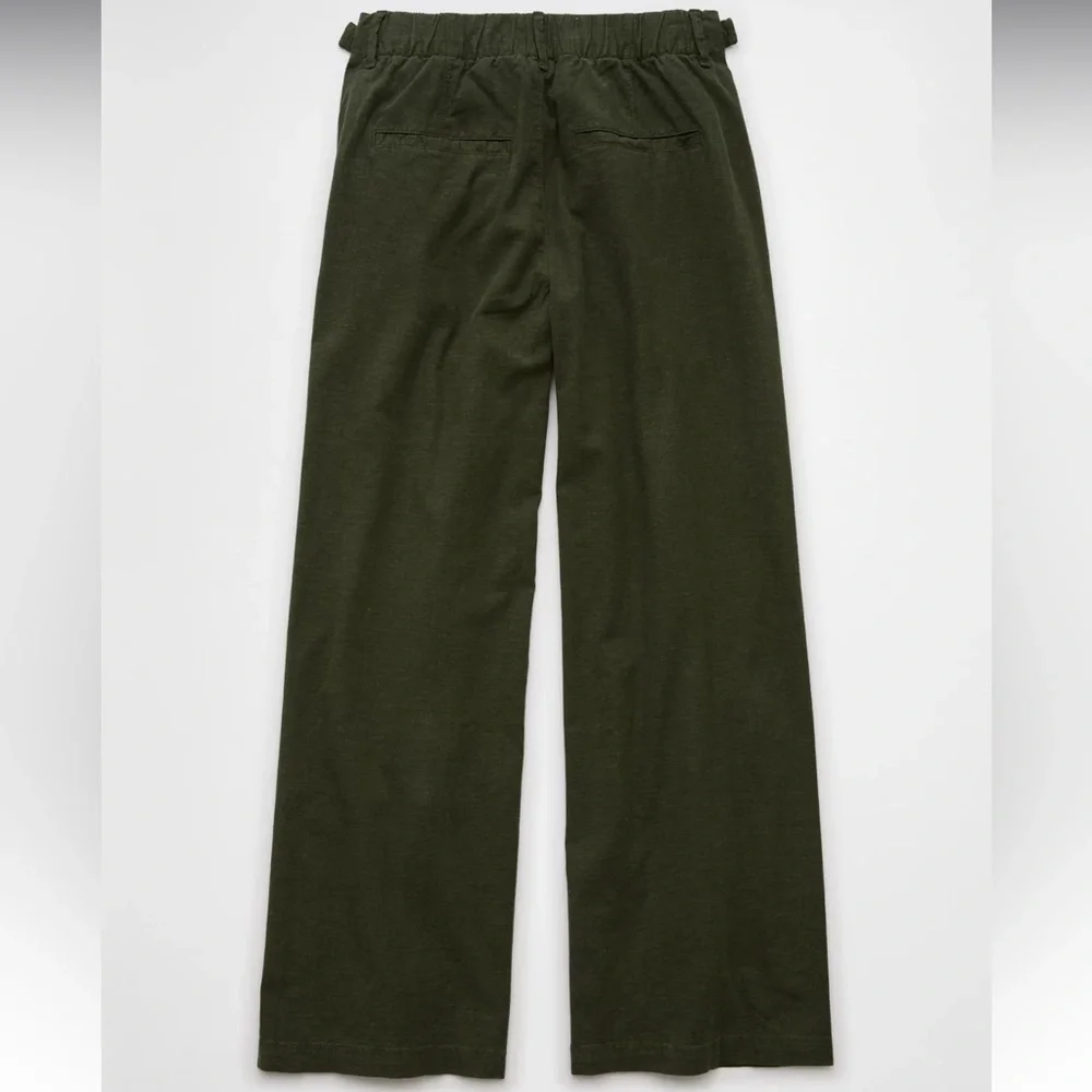 AE Stretch Linen-Blend High-Waisted Wide-Leg Trouser - Picture 4 of 5
